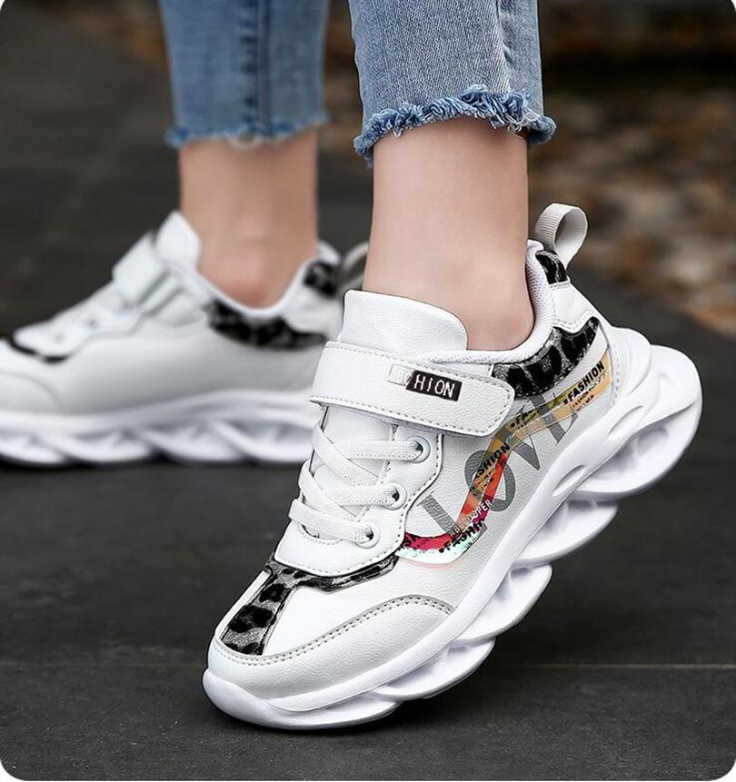 Autumn Pink Kids Sneakers Lightweight Girls Running Sport Shoes Boys Fashion Casual Walking Shoes Children Pu Leather Tenis Snea