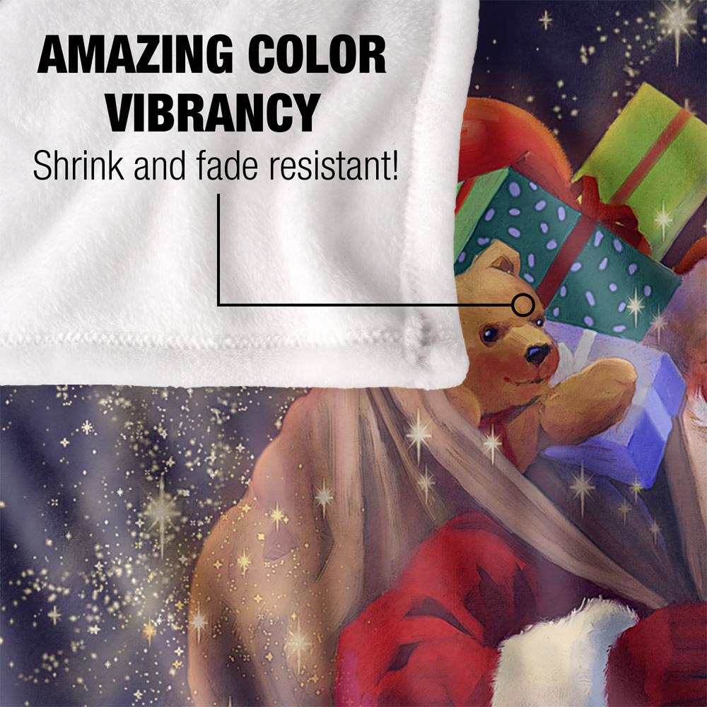 JQ Licensing Chimney Magic Silky Santa Christmas Supersoft Blanket