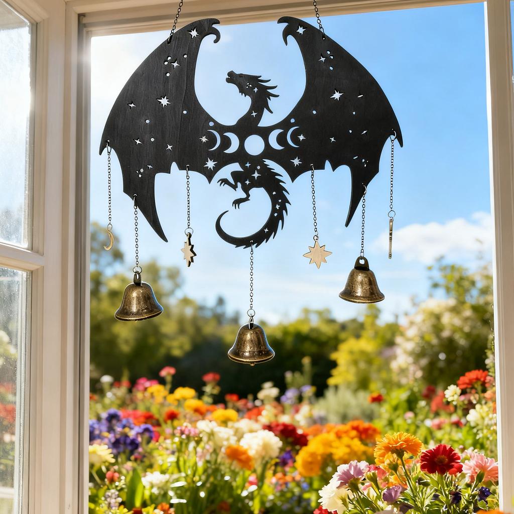  Carillon Éolien Sonnette de Porte Cloche Murale avec Perles en Bois 1pc