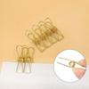 Rurili 20 Pieces Metal Wire Hollow Out Multi-Purpose Utility Clips Invoice Bill Paper Clips Clothesp Hanging Clips for Office School Home Use (Gold)