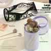 Travel Black Mesh Cosmetic Bag Zipper Makeup Bag For Women Wash Toiletry Bag Makeup Organizer Portable Storage Pouch