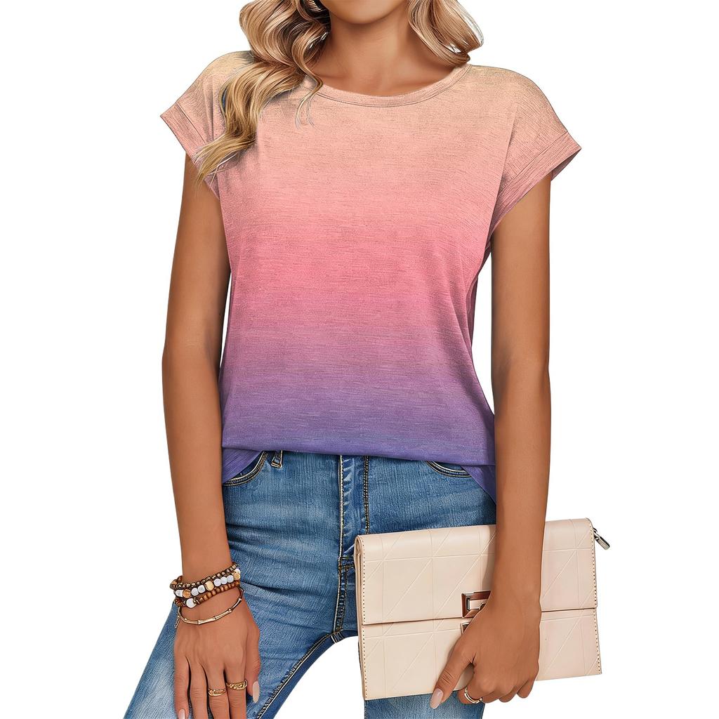 Women's Loose-Fit Fashionable Casual Retro Print T-Shirt