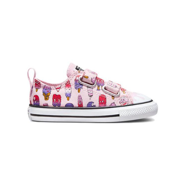 Converse Chuck Taylor All Star Canvas Wear resistant And Lightweight Low top Toddler Shoes Pink Purple A00389C