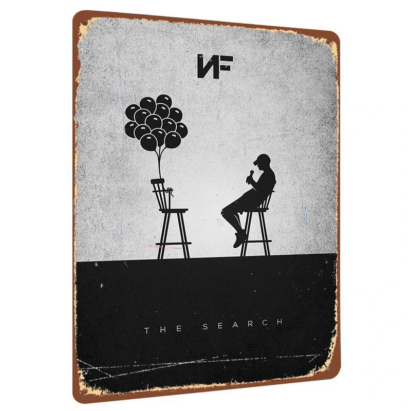 

NF The Search Album Cover Custom Metal Tin Sign Music Art Decor for Home Bar Wall Decoration 20x30cm（7.8x11.8inch）