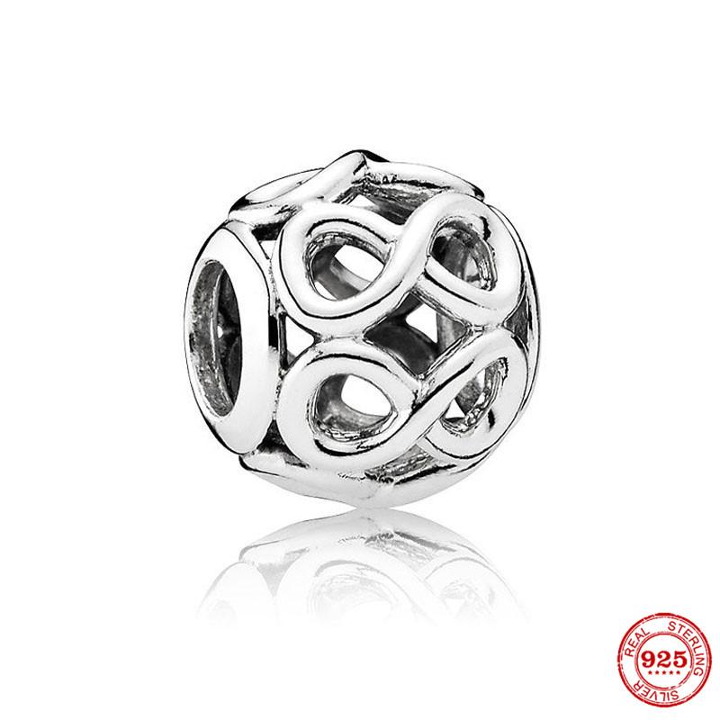 Classic Copperopenwork Love Hearts Woven Infinity Charm Bead For Women Fit Original Bracelet Diy Jewelry Gift