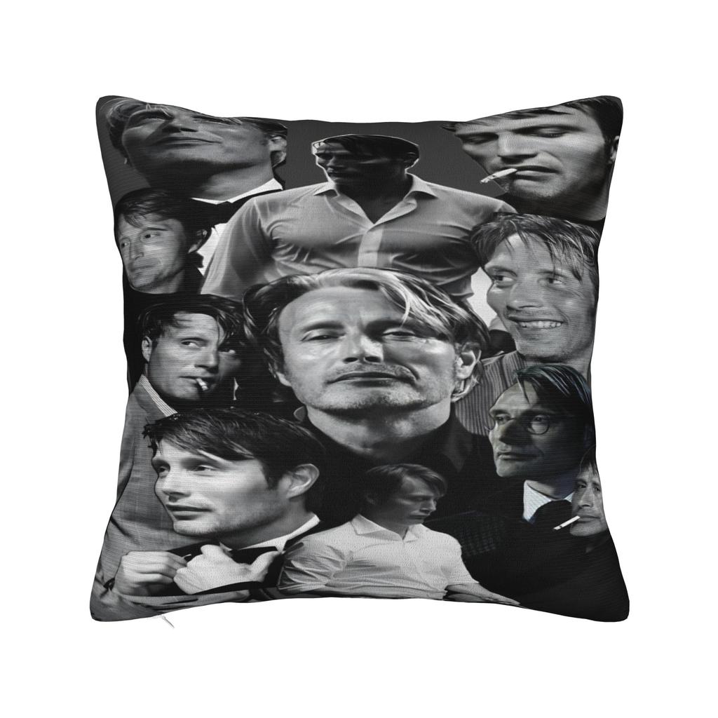 Federa Cuscino Attore Bello Mads Mikkelsen Copricuscino Personalizzato Federe Kawaii Per Divano Arredamento Casa