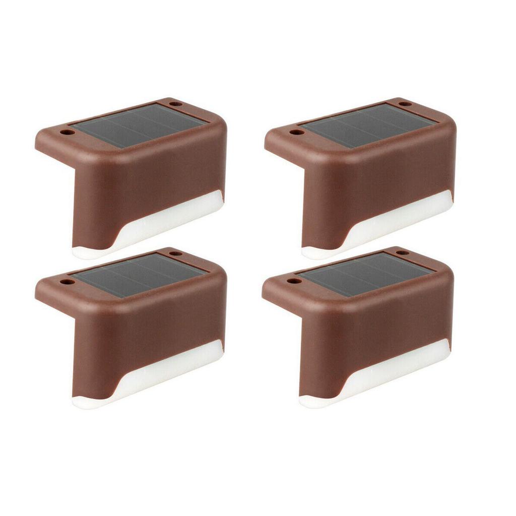 4Pack LED Solar Stair Light Lamp Waterproof Passage Courtyard Guardrail Step Night Light for Outdoor Garden Borders Terrace
