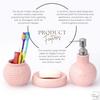 Ceramic Bathroom Accessories Set of 3 | Modern Luxury Bath Set with 300ml Soap Dispenser, Toothbrush Holder & Soap Dish | Home Decor Items
