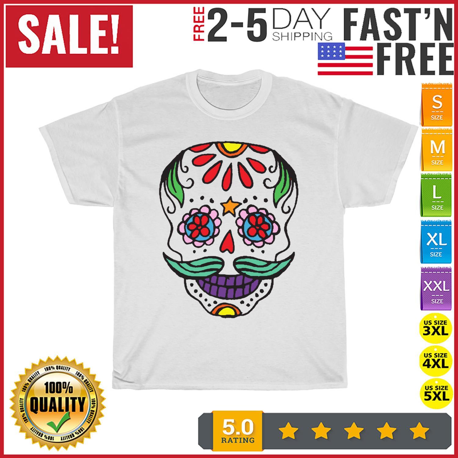 Sugar Skulls Day Of The Dead Traditional Food Latin Mexico T Shirt Mens Womens Tees Top Men Women NEW XL