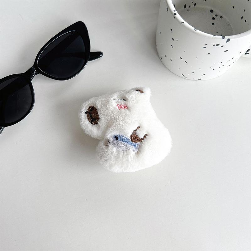 

Plush Doll Mobile Phone Airbag Bracket Back Sticker Retractable Desktop Support Frame Cute Capybara Ring Buckle