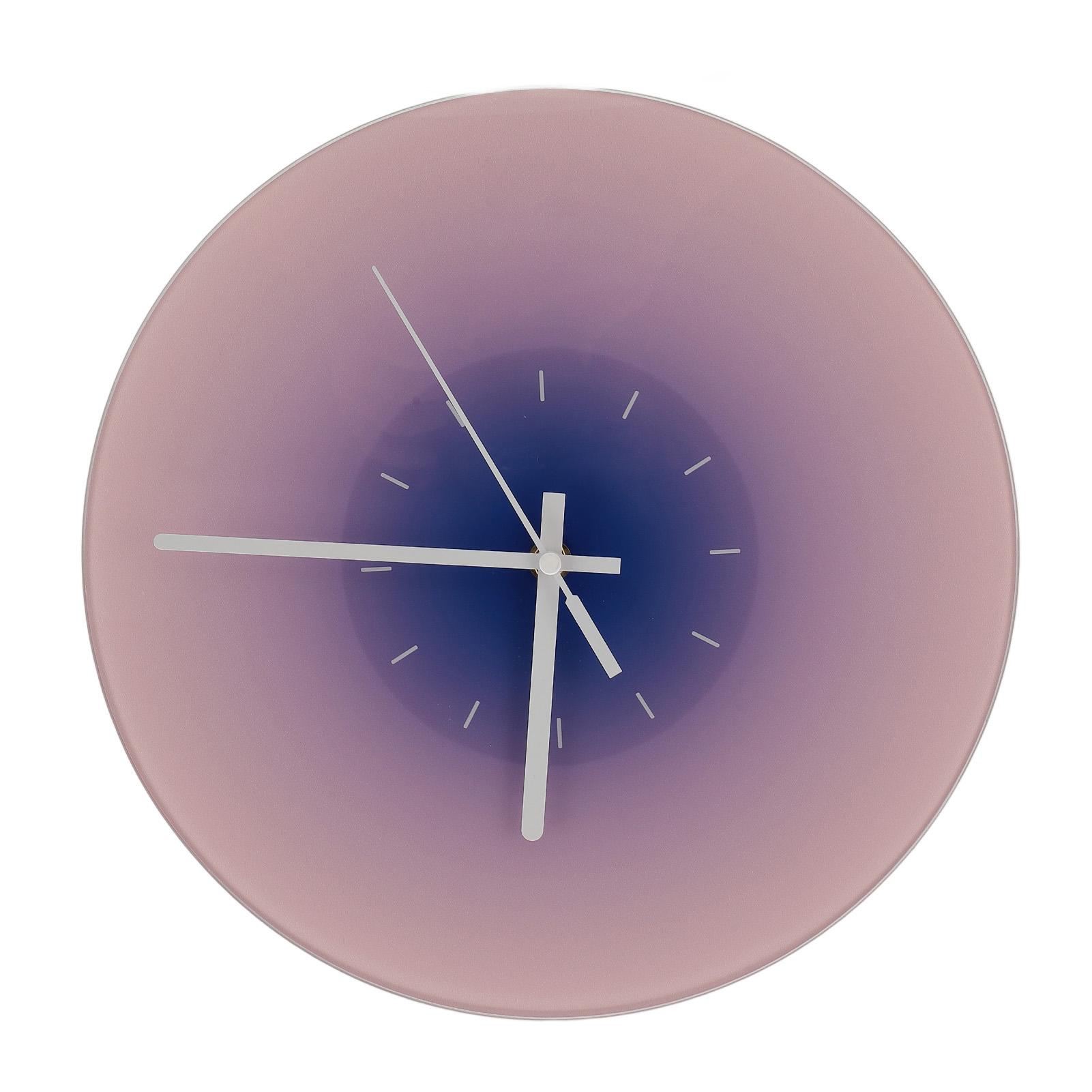 

12 Inch Glass Wall Clock Silent Sweep Movement Battery Operated Round Wall Clock for Living Room Bedroom