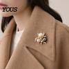 Long-lasting Brooch Women Brooch, Snowflakes LOVE Bouquets Compact Versatile Pin, Lapel Faux Pearl Collar Badge with Imitation Cubic Zirconia