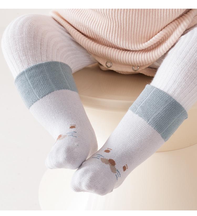 New Spring & Autumn Cartoon Mid-Calf Socks for Newborns & Toddlers - Loose Cuff, Seamless Design