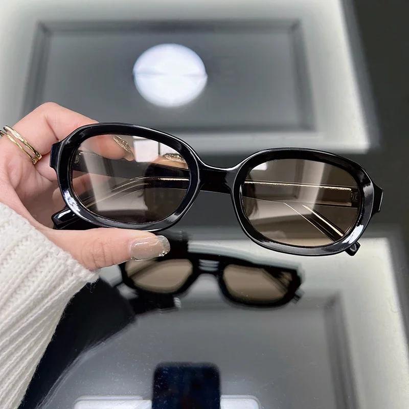 Vintage Ovale Sonnenbrille Damen Herren Mode Marke Retro Sonnenbrille Weiblich Männlich Punk Spiegel Rechteckig Designer