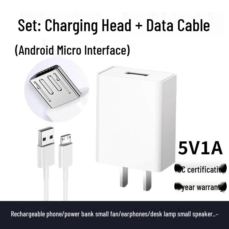 Universal 5V2A/5V1A Fast Charger Head for Android, Type-C USB Plug