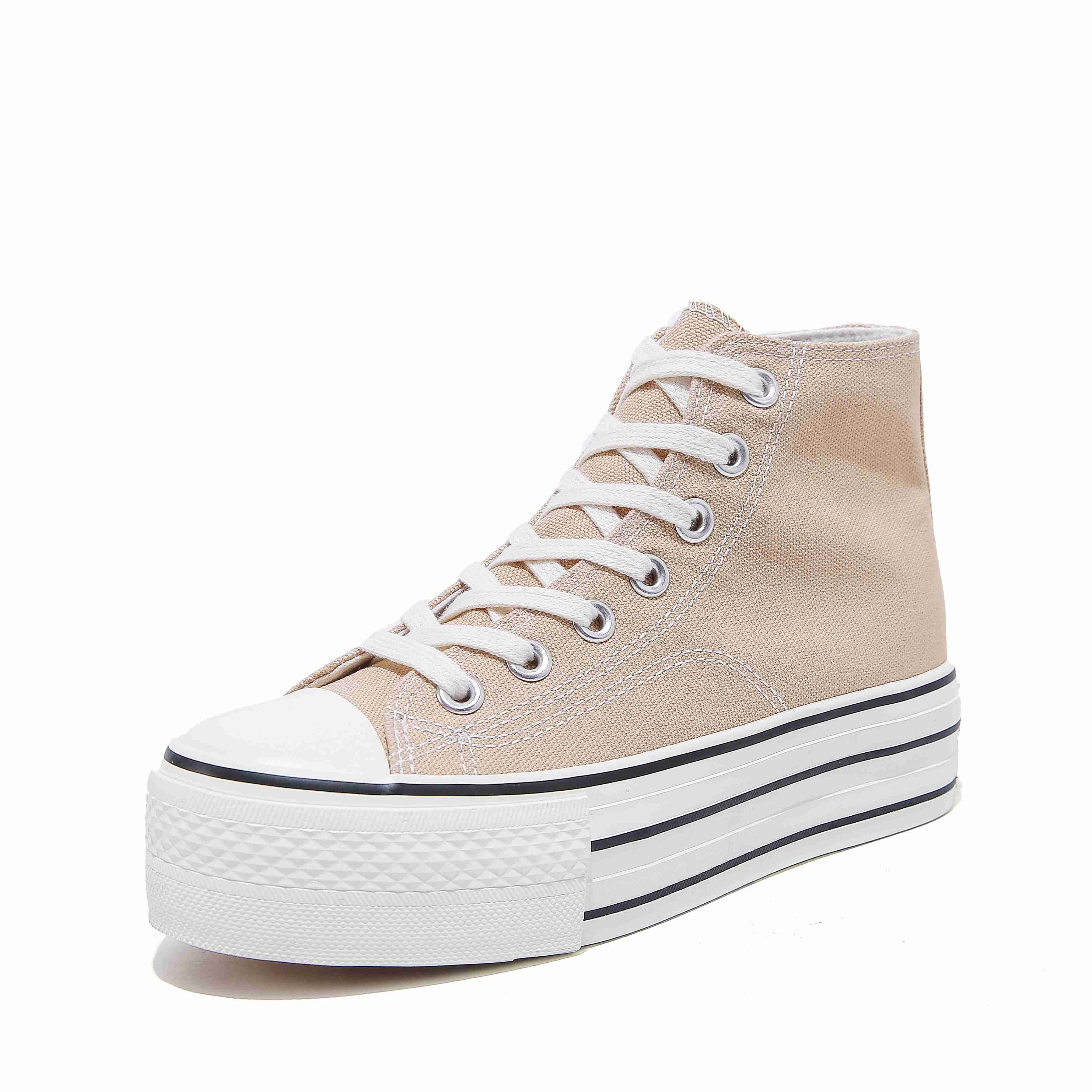 

Women High Top Canvas Shoes Female Thick Sole Sneakers Green Solid Color Students Height Increasing 2024 Uport Boots Lace 35 хакі