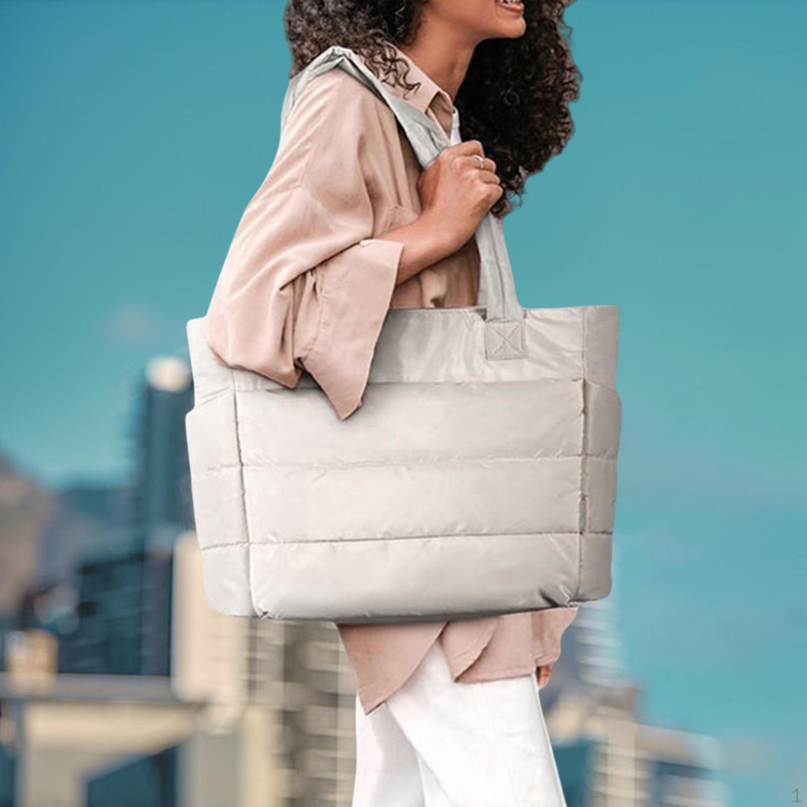 

Женская легкая сумка-тоут модная наплечная сумка для подарка на день рождения на работу и путешествия Beige White