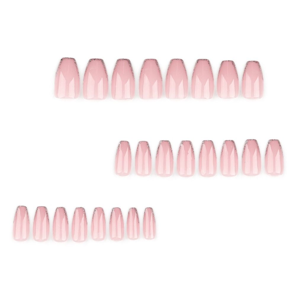 Pure Color False Nails Long Ballerina Nail Tips Fashion Press On Nails  Women Girls