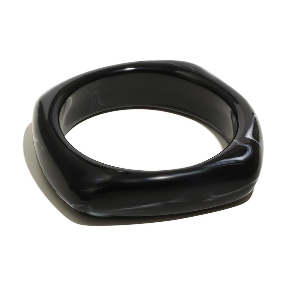 

Black Green Acrylic Acrylic Wide Bracelet Bangle Waterproof Minimalist Chunky Square Wrist Jewelry Fashion Trendy Gift for Women чёрный