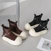 [Fanfuna] Retro großköpfige Muffin-Kurzstiefel mit dicker Sohle Damen Nischendesign vielseitige lässige weichsohlige bequeme Kurzstiefel