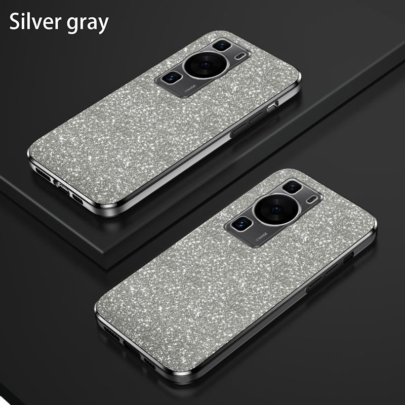 

For Huawei P60 Luxury Electroplated Glitter Case For Huawei P60 Pro Soft TPU Bumper Transparent Phone Back Cover For P60 серебряный серый