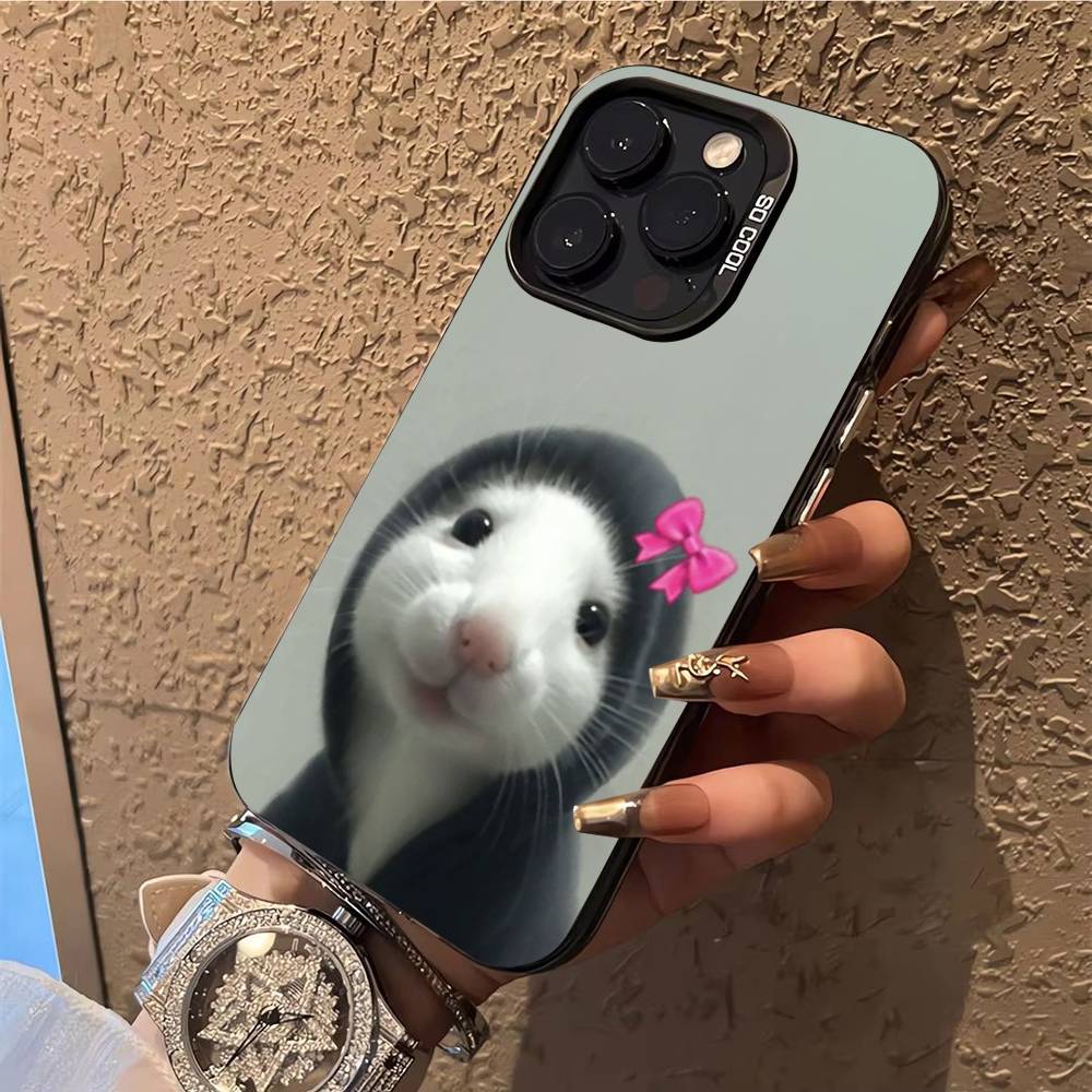 

Cute Mouse Rat Hamster Phone Case Phone Case For iPhone 14 16 15 11 12 13 Pro Max Mini Plus Shockproof Cover iPhone16promax
