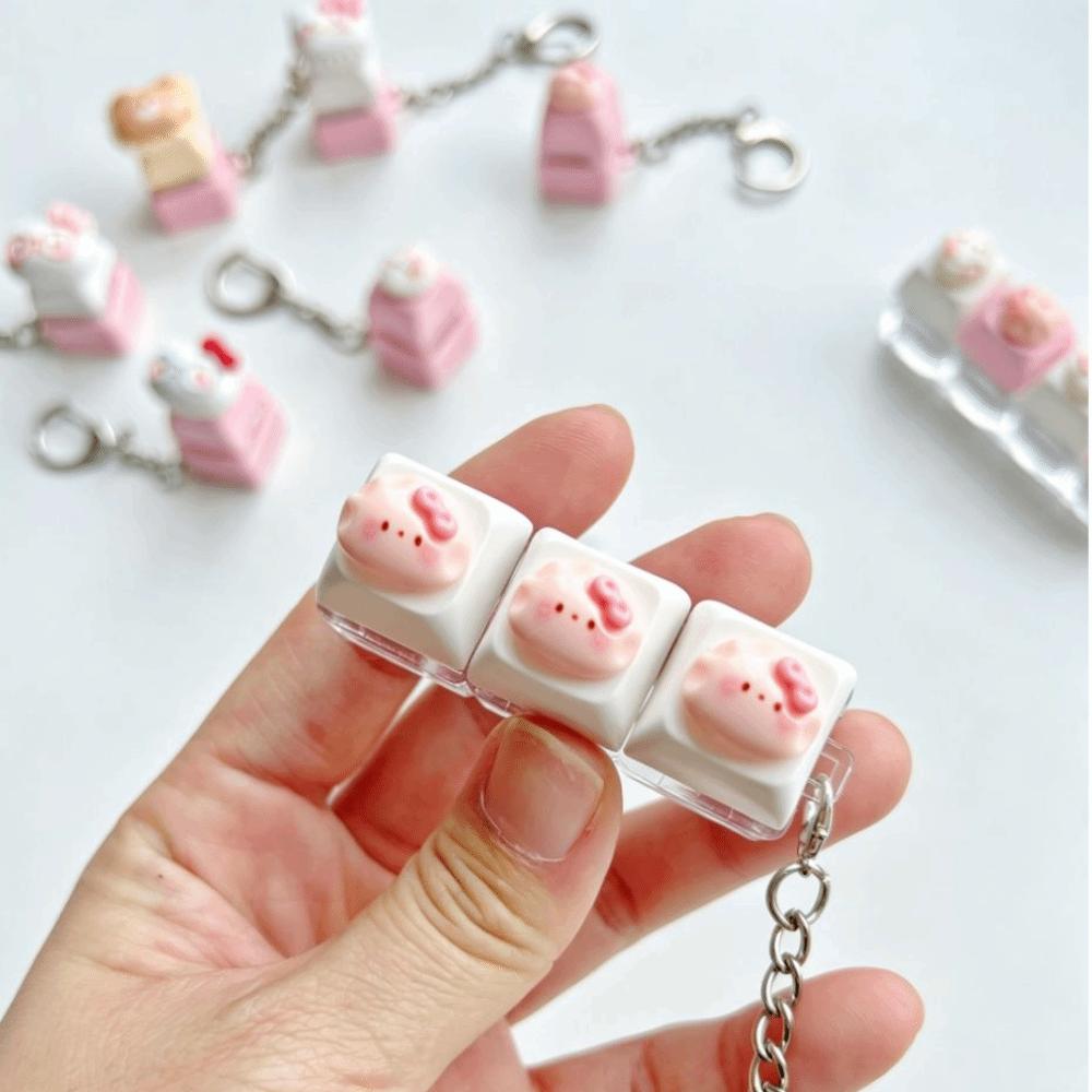 Mini Size Mechanical Keycap Fidget Toy Kawaii Cat Shape Fidget Button Toy Bag Charm