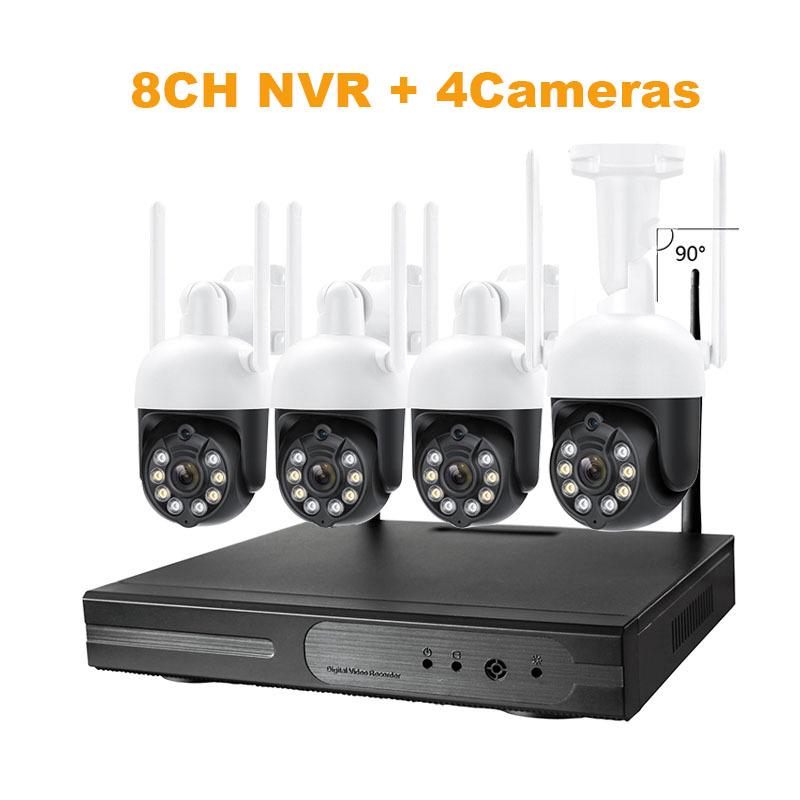 3MP PTZ Wireless Surveillance Kit: 360° Full-Color Night Vision & Two-Way Audio