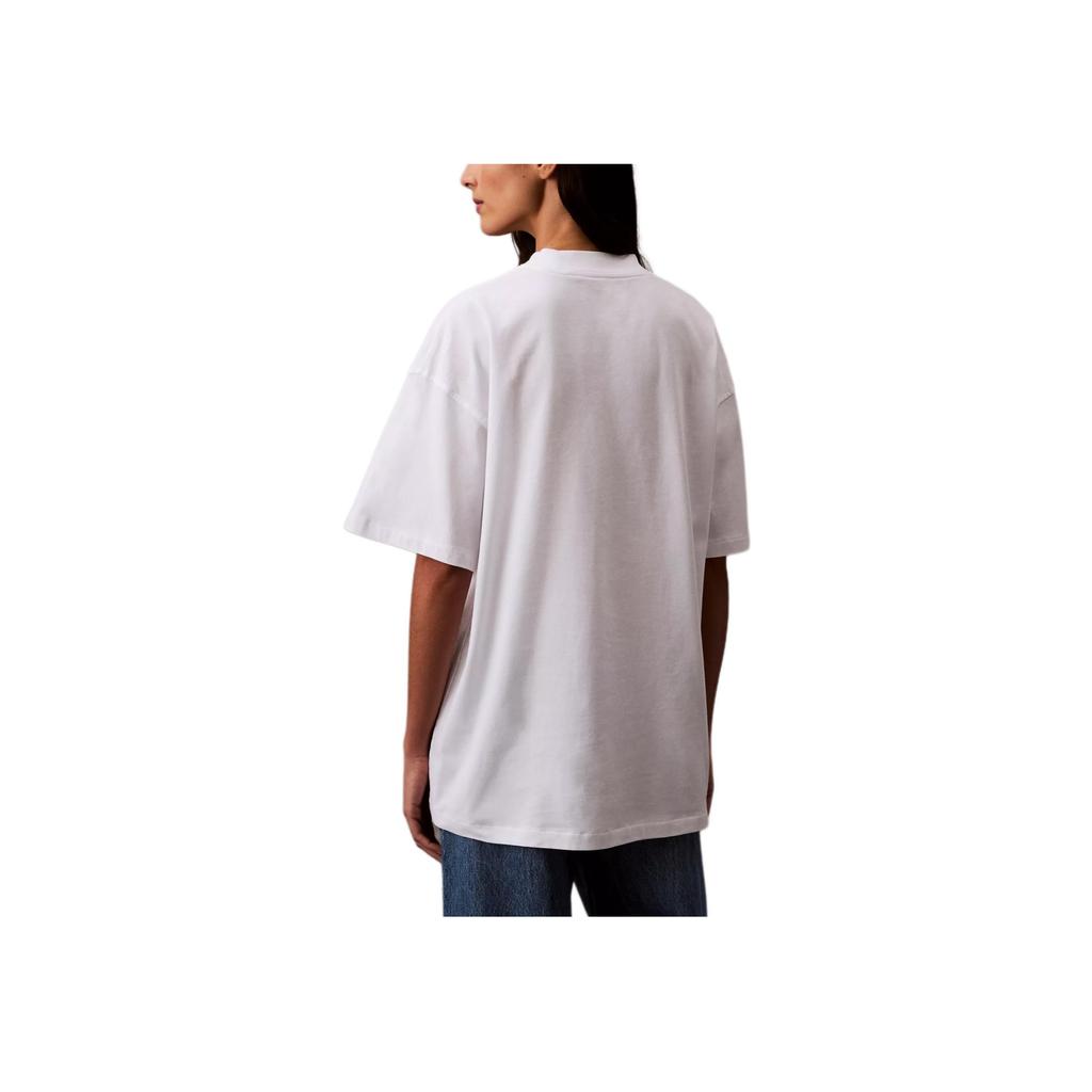 Calvin Klein Casual Comfortable Round Neck Loose Short Sleeve T-Shirt Women Tops Bright-White 47B827G-110