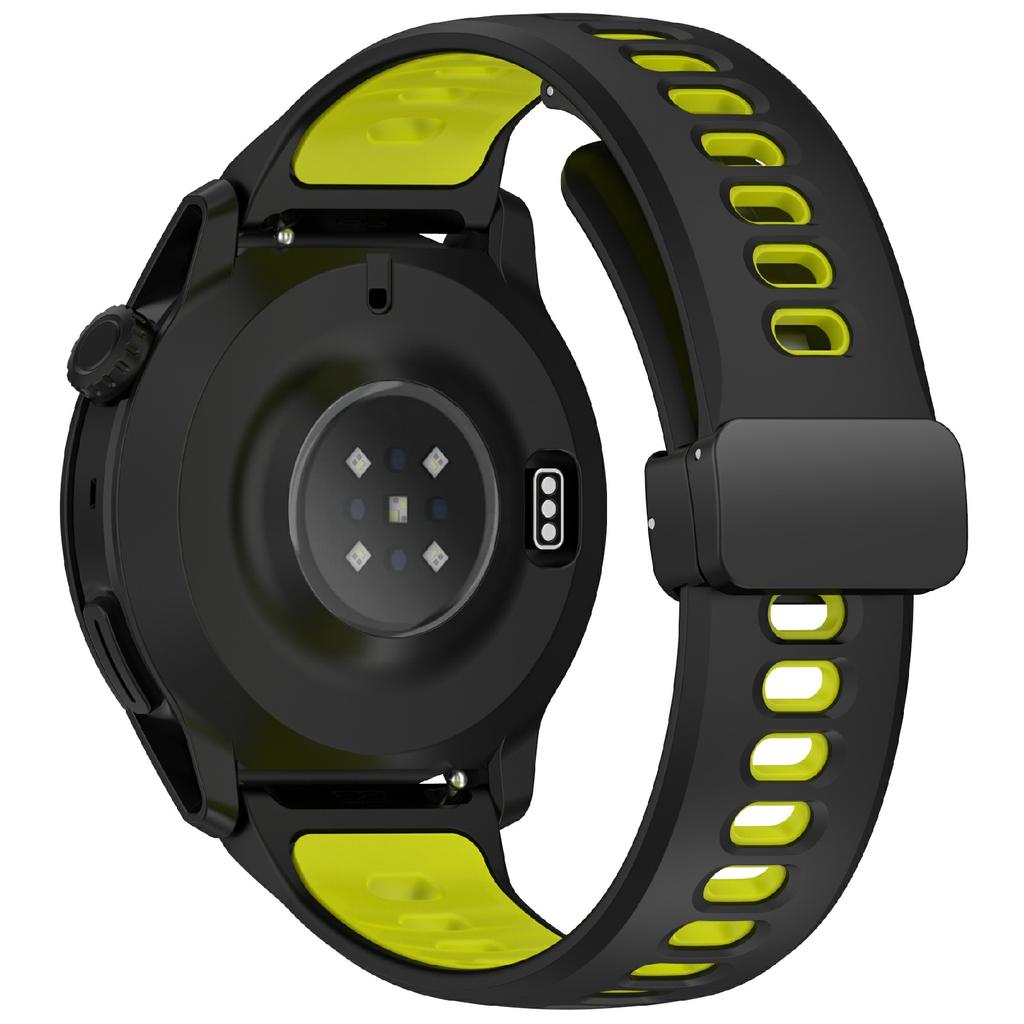 22mm Magnetic Buckle Dual Color Silicone Strap for Coros Pace 4/3/Apex 4 42mm/Apex 2 Pro/Apex Pro/Apex 46mm Quick Release Watch Band