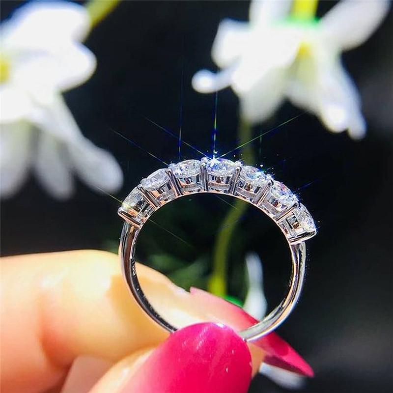 925 Sterling Silver Finger-ring for Women Luxury Inlaid CZ Stone Simple Stylish Wedding Bands Female Ring Jewelry