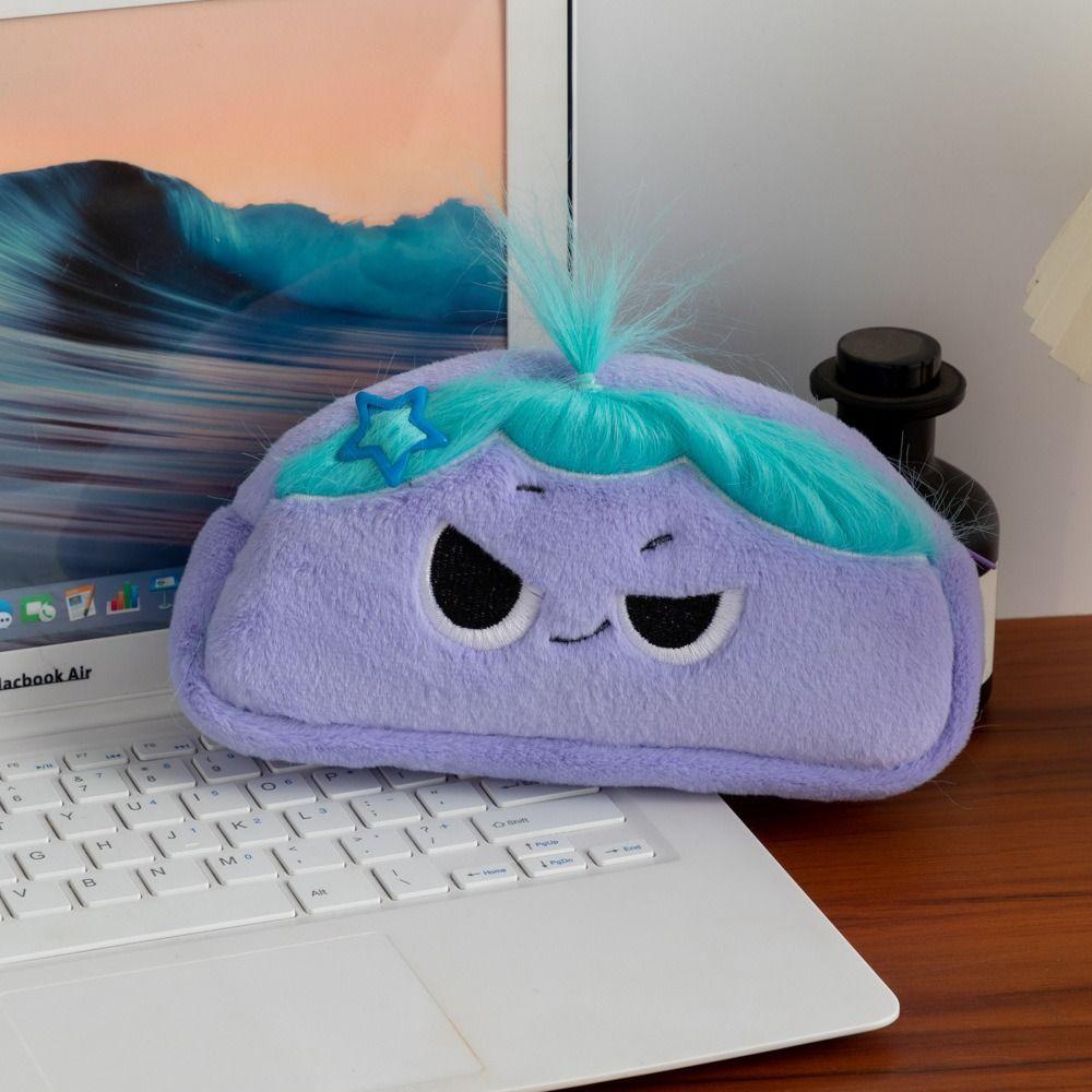 Stuffed Cartoon Pen Bag Cute Design Stationery Bag Novelty Plush Pencil Bag Makeup Storage