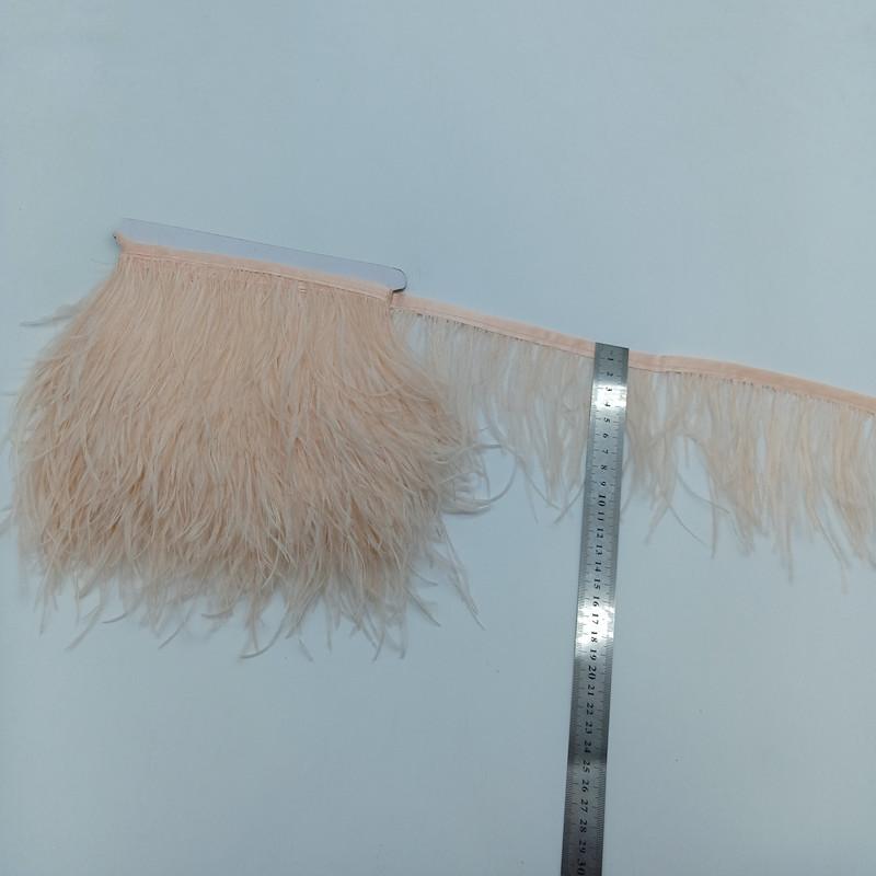 Feather1meter Dyed Colorful Ostrich Feathers Trim Ribbon for Dress Clothing Decoration Sewing Needlework Handicraft Accessories10-15cm