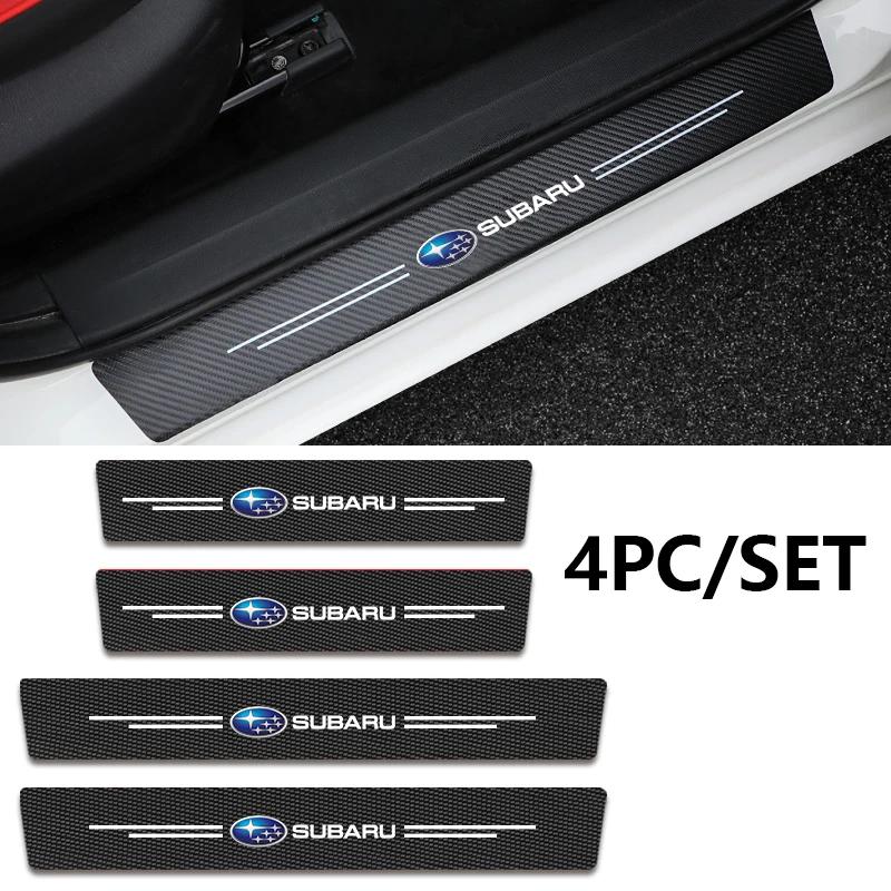 For Subaru Impreza Forester Tribeca WRX Outback Decoration Carbon Fiber Car Sill Bar Non-slip Anti-scratch Auto Accessories WW3