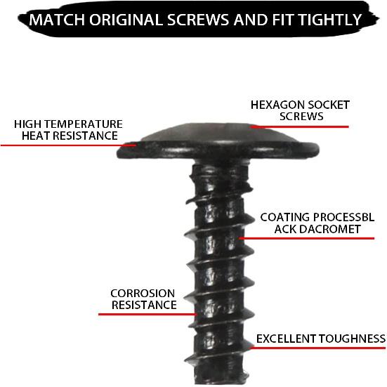 AUCELI 20pcs Screws Bolts, Engine Under Cover Fender Liner Splash Guard Truss Head Bolt, Bumper Body Push Retainer Self Tapping Screw, Replace Car