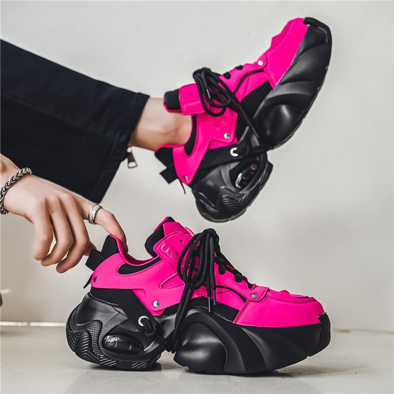 

Men s shoes 2025 new heightening men s sports running shoes men s casual shoes trendy shoes platform air cushion dad shoes 44