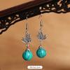 Original Design Earrings Simple High-end Turquoise Earrings Retro Long Earrings Women