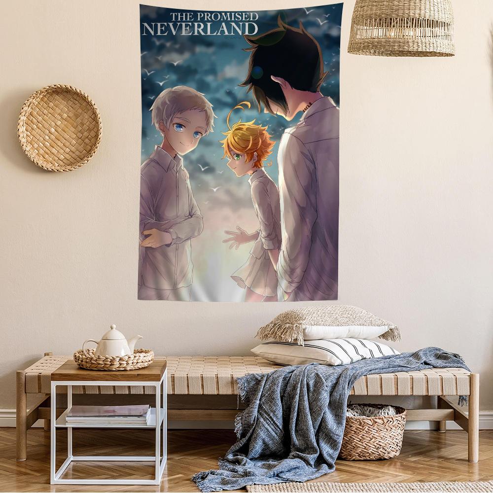 The Promised Neverland Manga Cover Wall Tapestry Emma Character Art Stylish Room Accent for Shonen Anime Manga Fans
