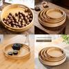 Bamboo Tray Round Handcrafted Tea Serving Plate For Home Tea Sets