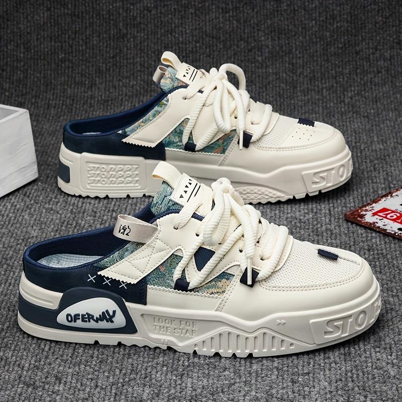 

Mens Slip-On Platform Shoes - Breathable, Comfy, Hollow Out Design for Outdoor Walking, Jogging, Camping - Trendy, Versatile 39 синий