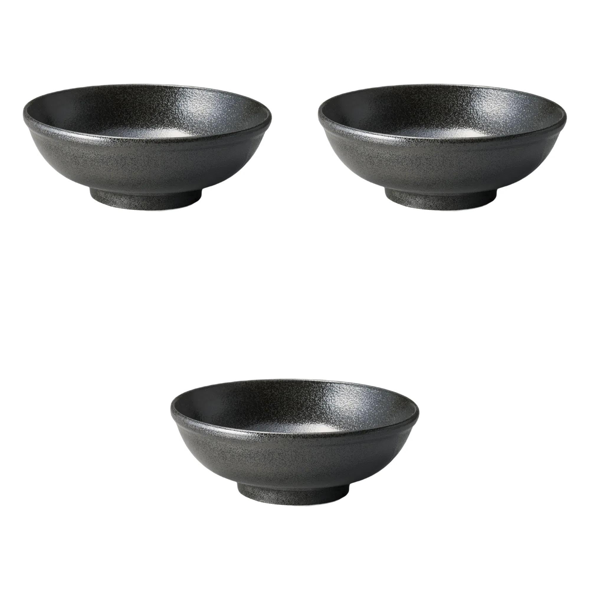 

Set of 3 Mino Kohiki Bowls x Ramen Bowls by Setomonohonpo (Black) 19.5cm [19.7 7.6cm]