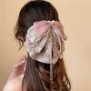 1PC Fairy Chiffon Floral Ponytail Clip High-grade Pearl Crystal Tassel Hair Volume Grab Clip