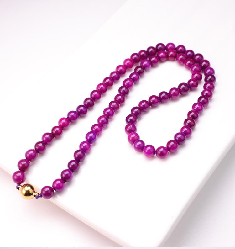 Royal Purple Sugilite Sodalite Clavicle Necklace with Magnetic Clasp - Light Luxury Women's Jewelry