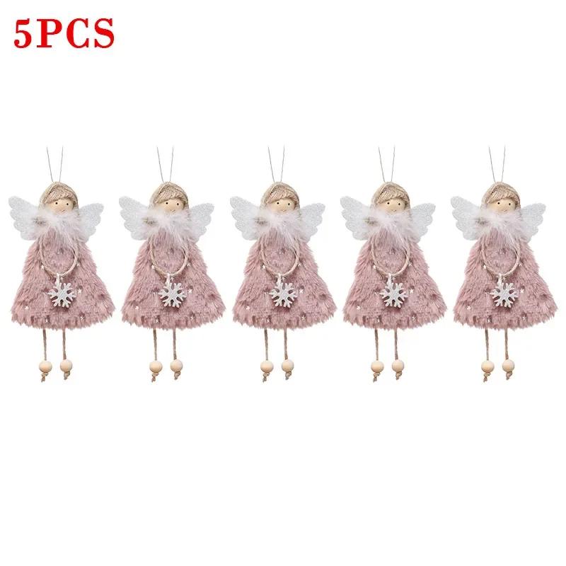 2025 Christmas Tree Pendant Hanging Ornaments Plush Angel Dolls Decoration Xmas Angel Girl Navidad New Year Gifts