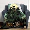 Name Custom Hocus Witch Print Flannel Blanket High Quality Warm Comfortable Cover for All Seasons Perfect for Gifts Home Decor