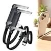 2 In 1 Cable PD240W Type C To Type C Fast Charging Foldable Bracket Cable Built-in Desktop Holder Wire For iPhone Samsung Xiaomi