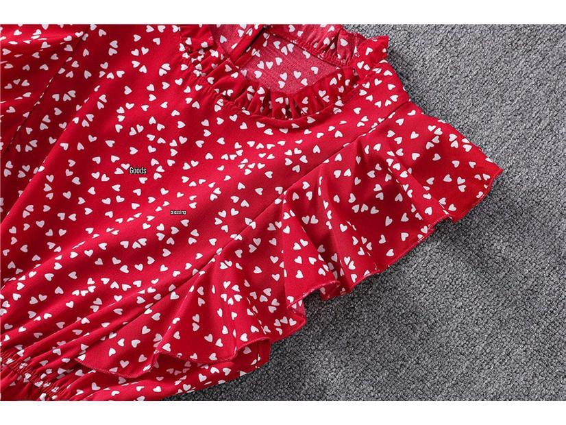 Summer 2023 Women's Polka Dot Chiffon Dress - Loose, Versatile, European and American Style, Mid-Length.