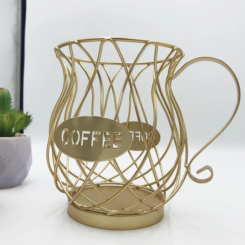 Universal Coffee Capsule Storage Basket Coffee Cup Basket Vintage Coffee Pod Organizer Holder Black For Home Cafe Hotel