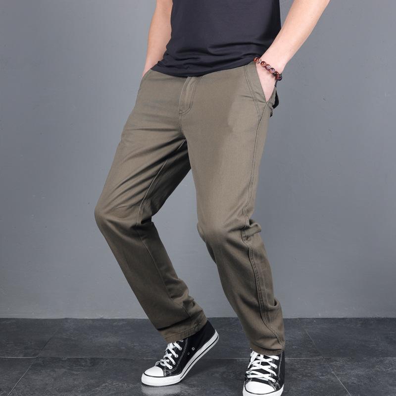 

Men s Autumn Pure Cotton Casual Multi-Pocket Straight-Leg Work Pants XL армия зеленый