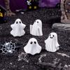 Halloween White Ghost Ornaments DIY Resin Craft Decor, Cute Miniature Statue for Home Tabletop, Spooky Party Decoration